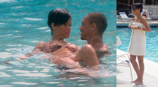 RIHANNA AND CHRIS BROWN in Jamaica