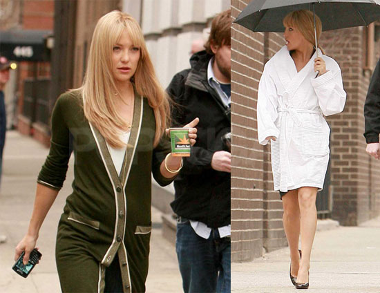 Kate looks a little chilly walking around NYC with her bare legs 