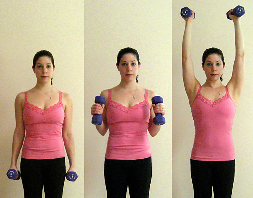 I love strength training with dumbbells and this exercise combines two moves 