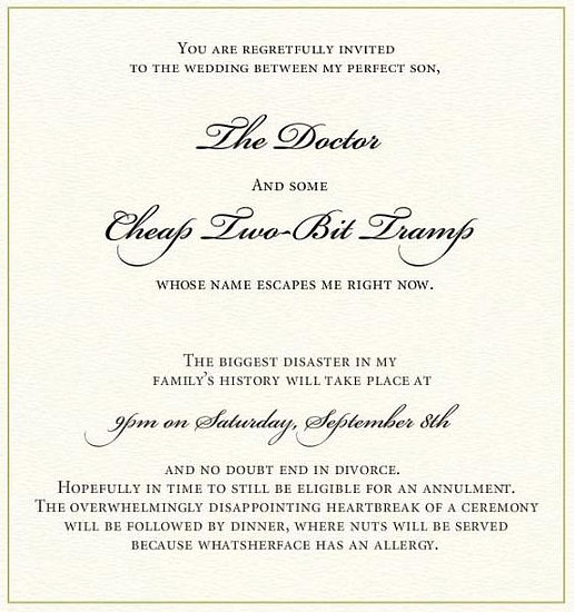 Funny wedding invite