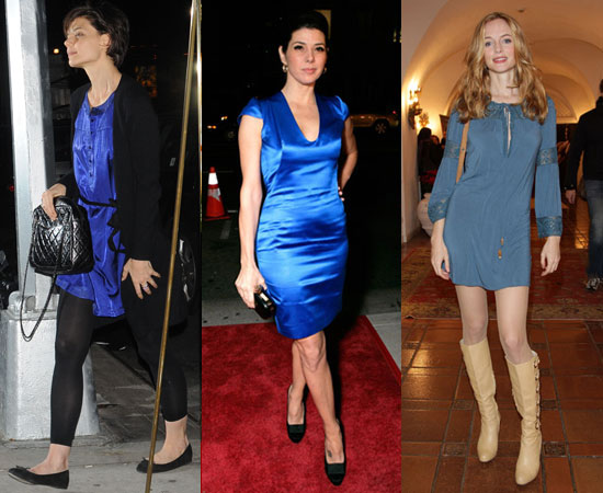  dress with leggings and flats Marisa Tomei got glam in her silky frock 