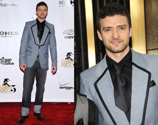 justin timberlake with a gray suit