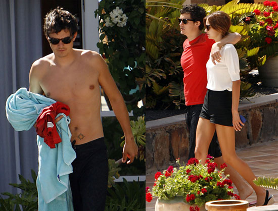 Photos of Orlando Bloom Shirtless On Vacation With Model Girlfriend Miranda