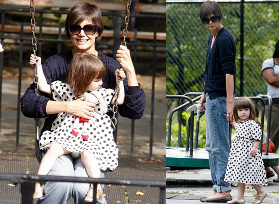 Suri was a polka-dotted princess who also shared the slide with Katie as 