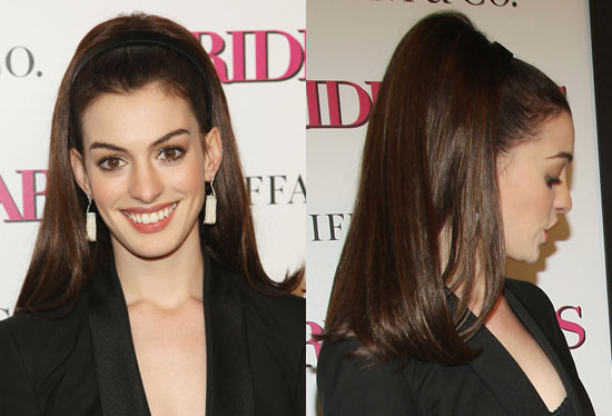anne hathaway hair 2011. Helpless and hapless Kate Hudson and Anne Hathaway in Bride Wars.