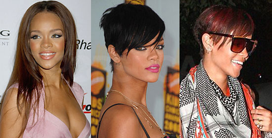 Rihanna red short hair. She has also gone from having medium brown hair to