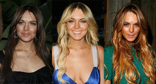 lindsay lohan hair extensions. flowing extensions intact.