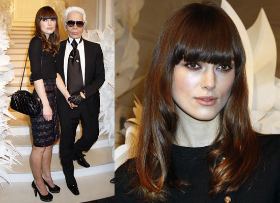 Photos Of Keira Knightley and Karl Lagerfeld at Chanel Haute Couture Show