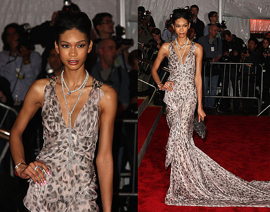 Model cutie Chanel Iman usually wears short skirts and jeans so it's fun to