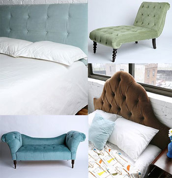 UPHOLSTERED BUTTONS: headboard, chaise lounge, sofa