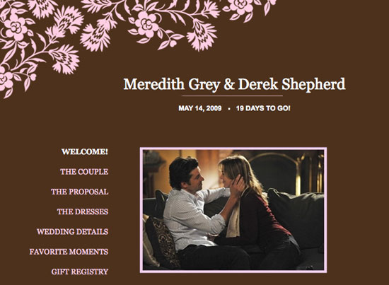 created a faux but very reallooking wedding website for the couple