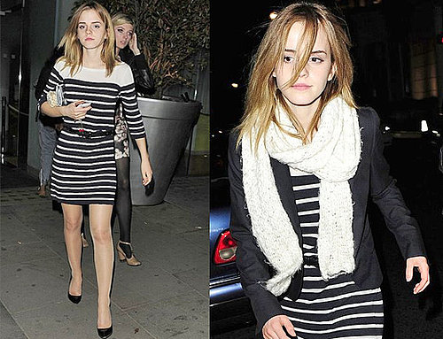 Emma Watson for Burberry Striped Dress Nautical