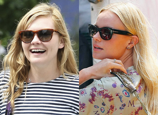 Kate Bosworth and Kirsten Dunst both have round faces and know that wayfarer 