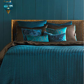 Chocolate  Teal Bedding on Cover Has A Sharp Teal Color And It Pairs Well With Her Orange Sheets