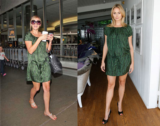 Lauren Conrad wore her green French Connection dress at LAX,
