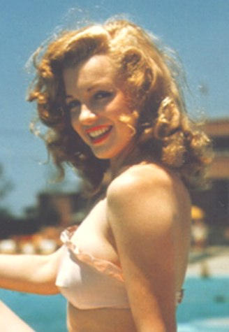 dyed red hair. Marilyn with red hair,