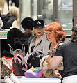 Scarlett showed some home team pride in her Yankee's hat while making her way through LAX security