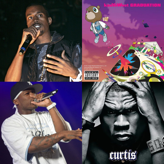 kanye west graduation album cover. Kanye West and 50 Cent go