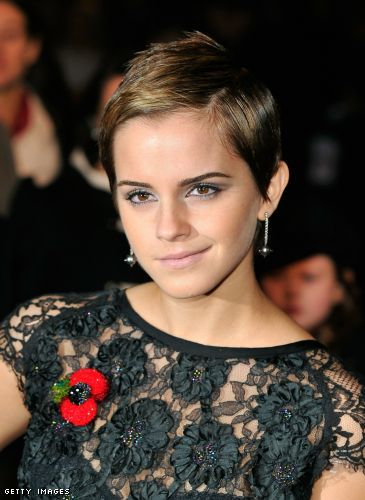 emma watson short hair black dress. Emma Watson shined at the
